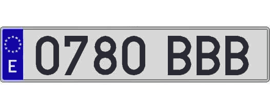 0780BBB matricula larga