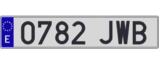 0782JWB matricula larga