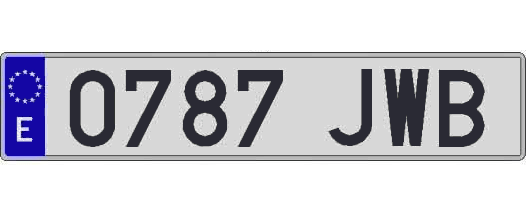 0787JWB matricula larga