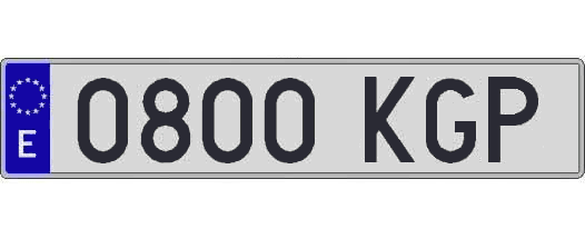 0800KGP matricula larga