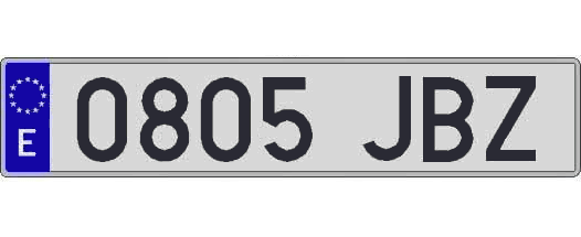 0805JBZ matricula larga