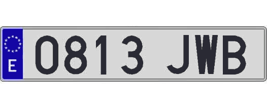 0813JWB matricula larga