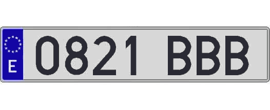 0821BBB matricula larga