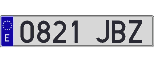 0821JBZ matricula larga