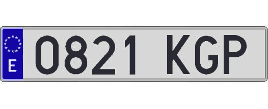 0821KGP matricula larga