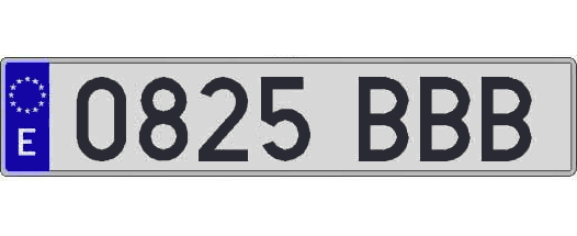 0825BBB matricula larga