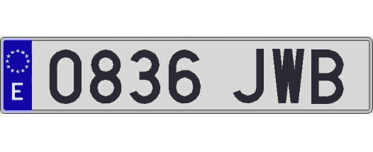 0836JWB matricula larga
