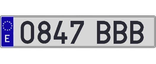 0847BBB matricula larga
