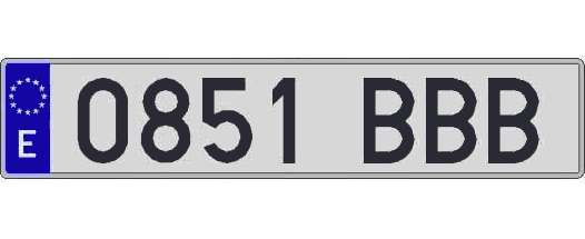 0851BBB matricula larga