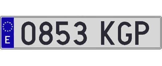0853KGP matricula larga