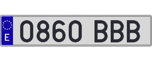0860BBB matricula larga