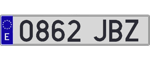 0862JBZ matricula larga
