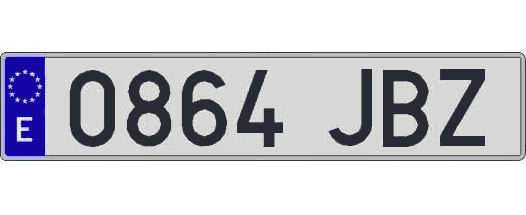 0864JBZ matricula larga