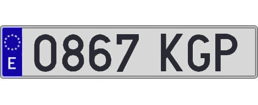 0867KGP matricula larga