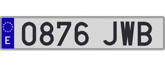 0876JWB matricula larga