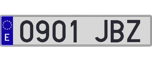 0901JBZ matricula larga