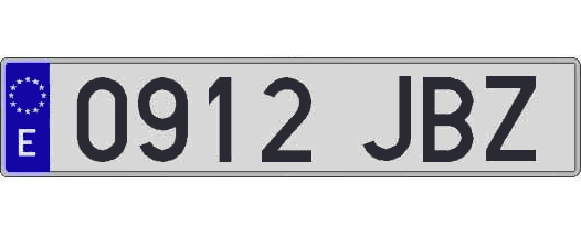 0912JBZ matricula larga