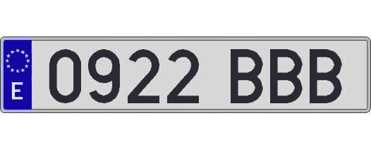0922BBB matricula larga
