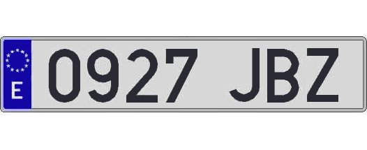 0927JBZ matricula larga