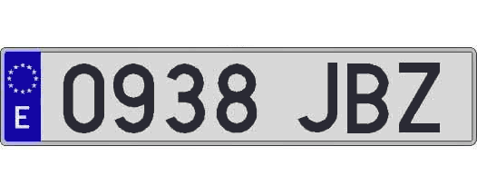 0938JBZ matricula larga