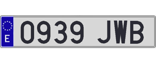 0939JWB matricula larga