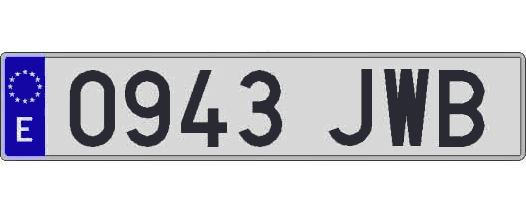 0943JWB matricula larga