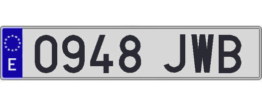 0948JWB matricula larga