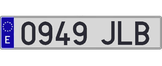 0949JLB matricula larga