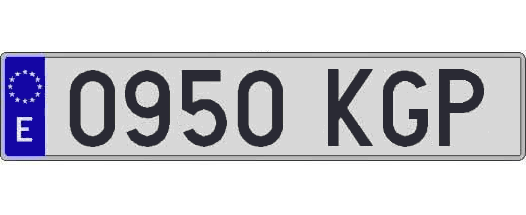 0950KGP matricula larga