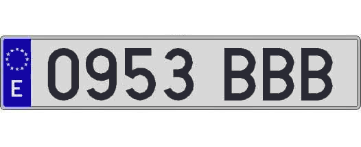 0953BBB matricula larga