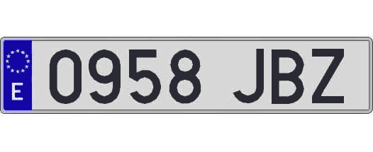 0958JBZ matricula larga