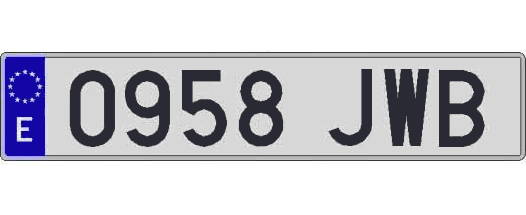 0958JWB matricula larga