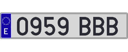 0959BBB matricula larga