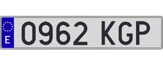 0962KGP matricula larga