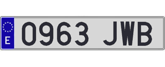 0963JWB matricula larga