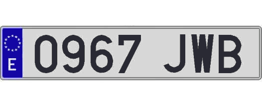 0967JWB matricula larga