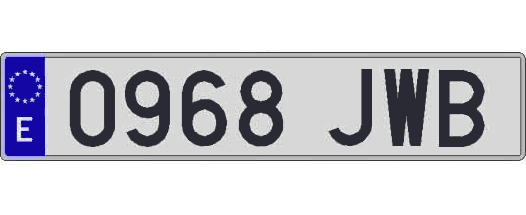 0968JWB matricula larga