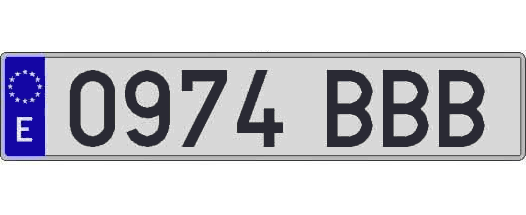 0974BBB matricula larga