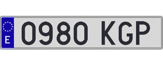 0980KGP matricula larga