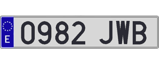 0982JWB matricula larga