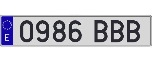 0986BBB matricula larga