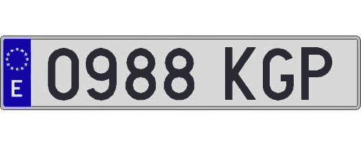 0988KGP matricula larga