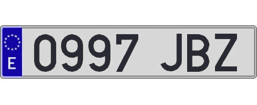 0997JBZ matricula larga