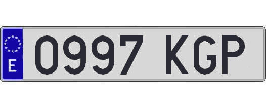 0997KGP matricula larga
