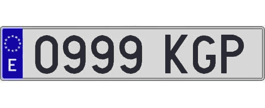 0999KGP matricula larga