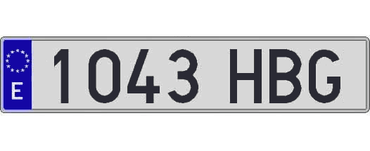 1043HBG matricula larga