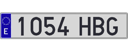 1054HBG matricula larga