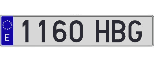 1160HBG matricula larga