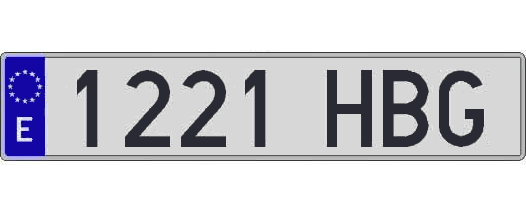 1221HBG matricula larga