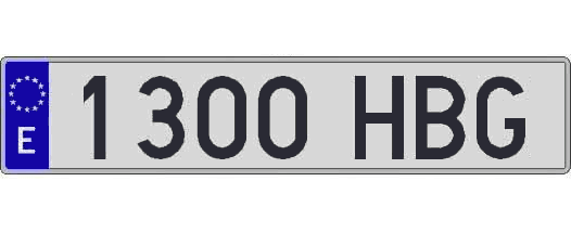 1300HBG matricula larga